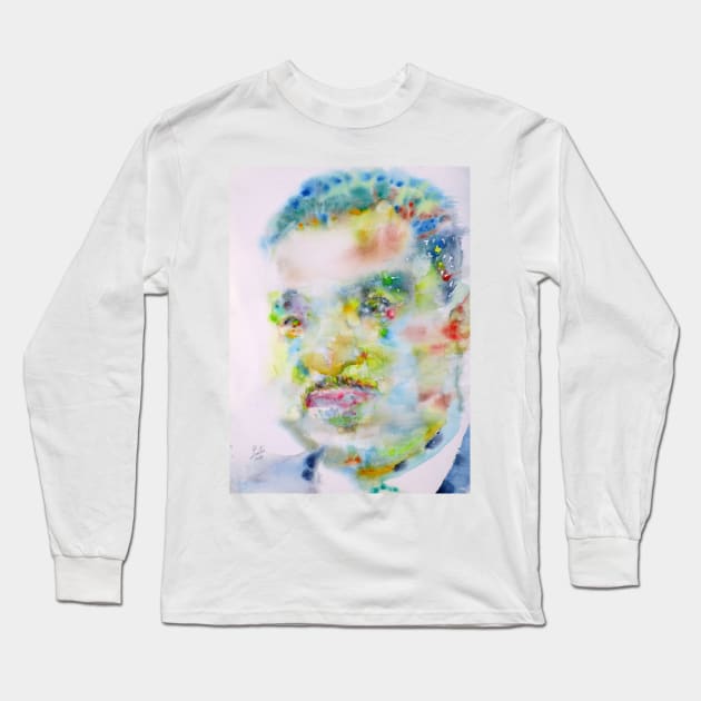 MARTIN LUTHER KING Jr. - watercolor portrait .3 Long Sleeve T-Shirt by lautir